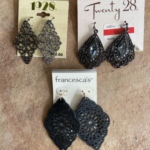 NWT Black Earrings - 3 Pair